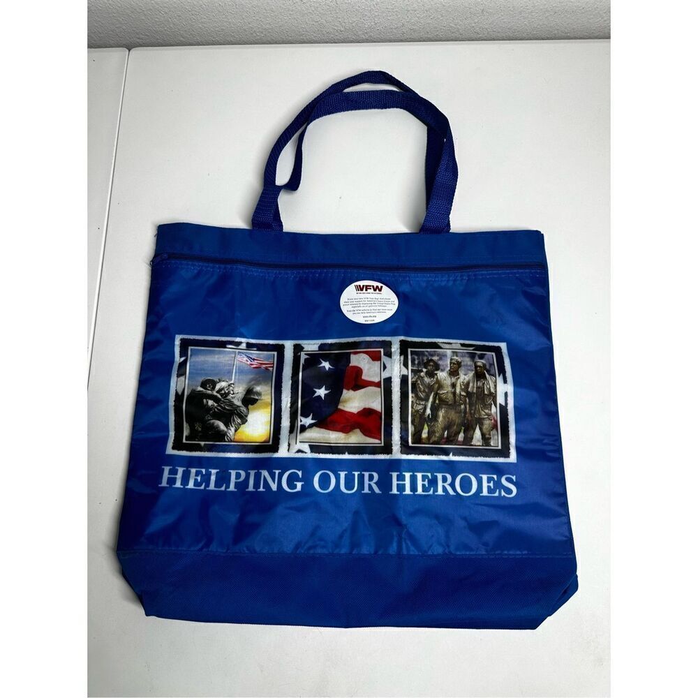 Helping Our Heroes Reusable Vinyl Tote Bag Veterans of Foreign Wars